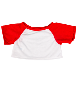 White Tee w/Red Sleeves (16")