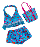 “Blue floral tankini w/bag” swimsuit